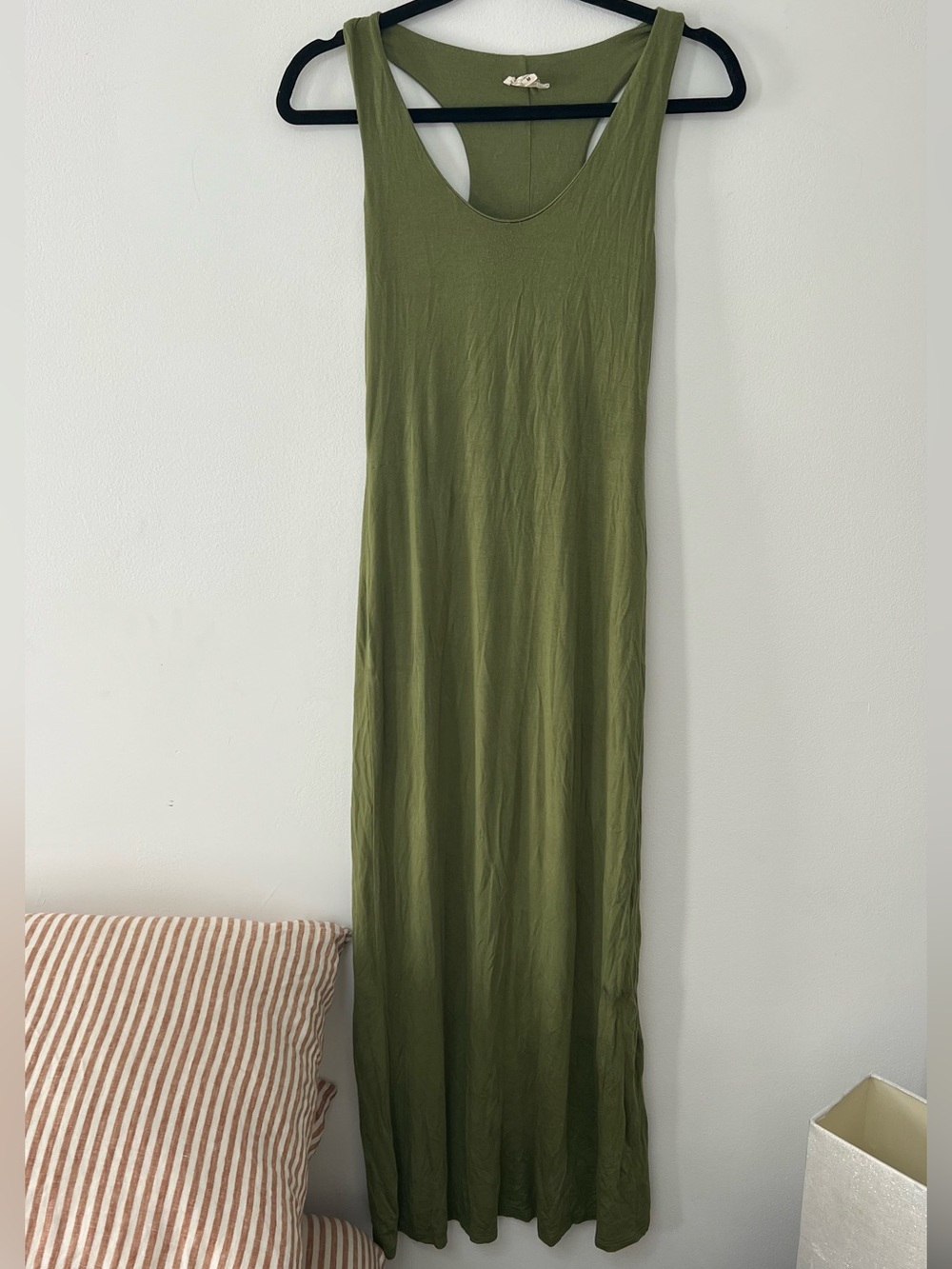Olive Green Racerback Maxi Dress - Women